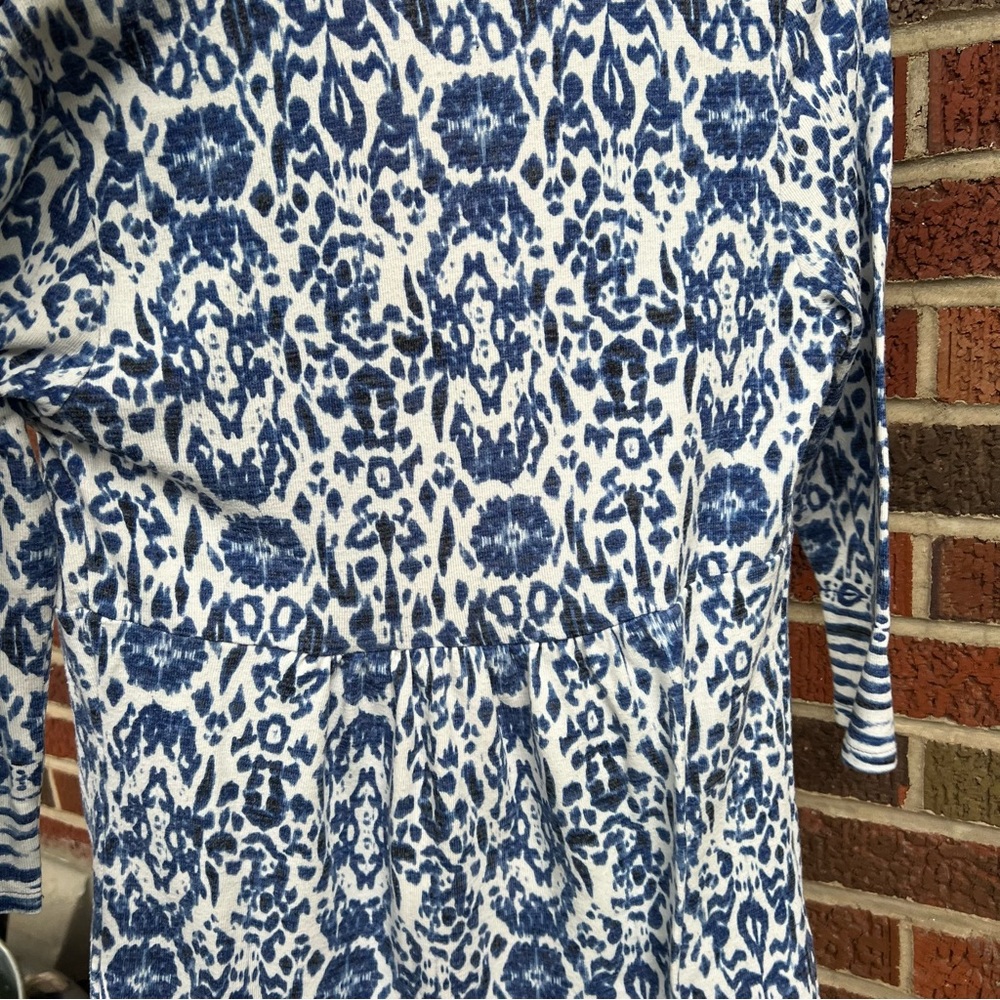 Dalia White And Blue Multi Patterned Cardigan Swe… - image 2